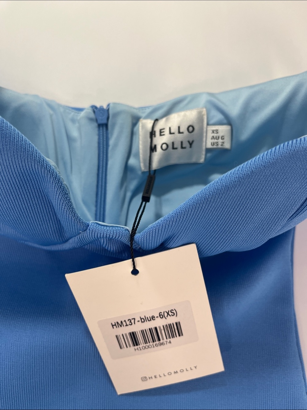 Hello Molly Fitted Sky-Blue Bustier Mini Dress Sz 6/XS - Picture 7 of 10